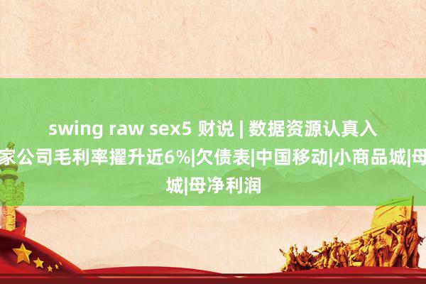 swing raw sex5 财说 | 数据资源认真入表，这家公司毛利率擢升近6%|欠债表|中国移动|小商品城|母净利润